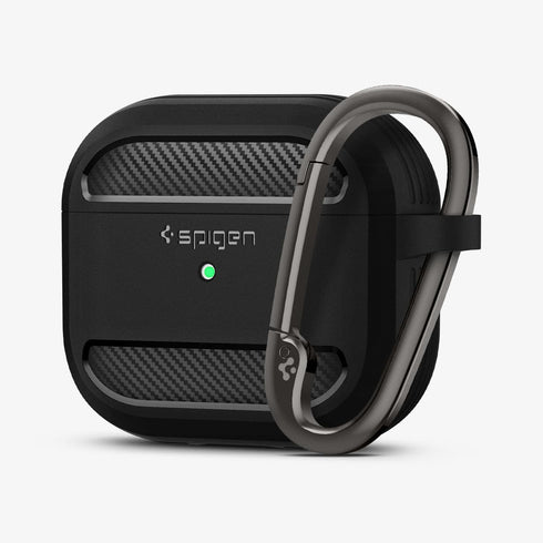 ACS05482 - Apple AirPods Pro 2 Case Rugged Armor in matte black showing the front